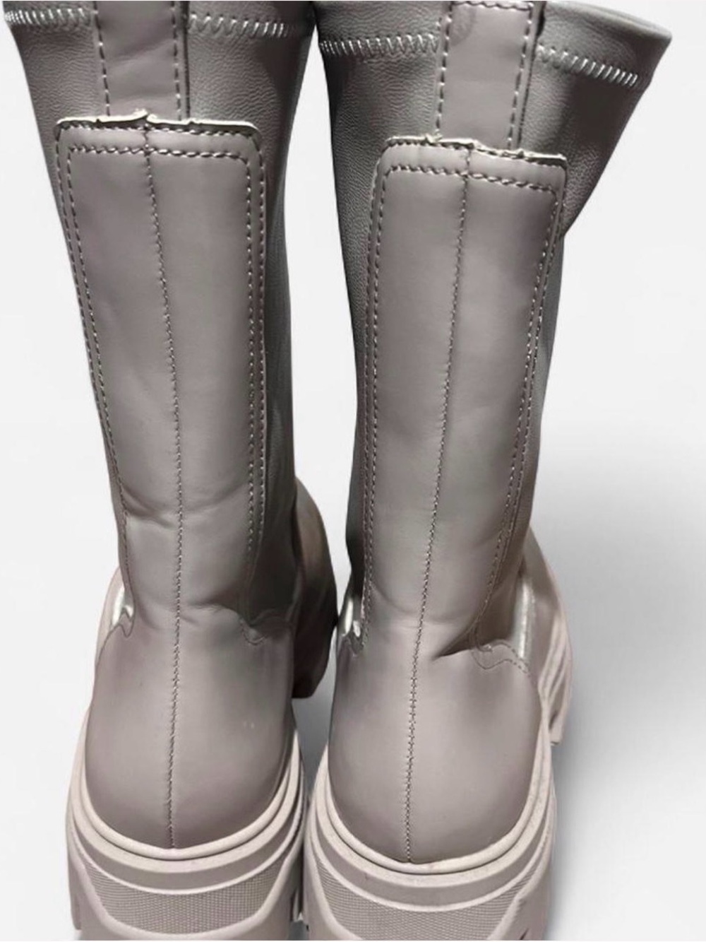 H&M Chelsea Platform Boots in Beige - Women's Chunky Sole - Picture 5 of 8